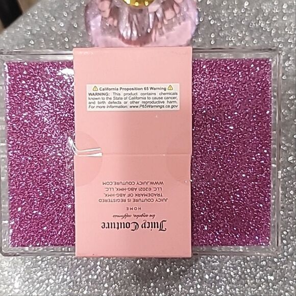 Juicy Couture Acrylic 3Divider Cosmetic Organizer w/Cotton Balls, Swabs, Squares - Picture 8 of 11